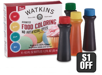 Watkins Natural Food Coloring / Food Colouring For Sale
